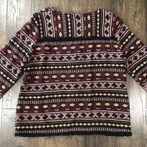 Duplan Women’s Size 10P Lightweight Jacket Embroidered Aztec Art to Wear Tribal - Picture 10 of 12
